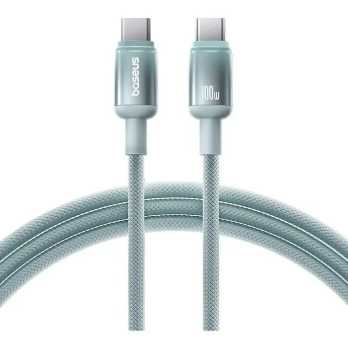 Дата кабель USB-C to USB-C 1.0m 100W blue-green Baseus (E0420700) изображение 2