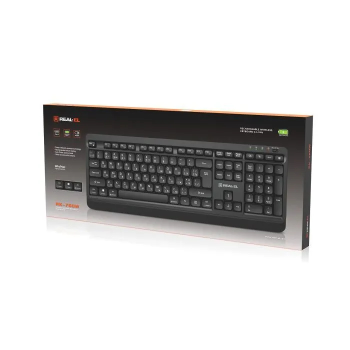 Клавиатура REAL-EL RK-760W Wireless Black (EL123100058) изображение 7