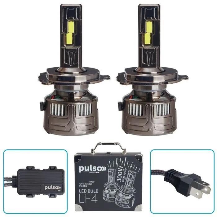Автолампа PULSO LF4-H4-H/L/Flip Chip/12V/300W/100000Lm/6000k (LF4-H4) зображення 6
