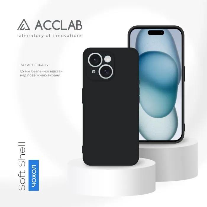 Чохол до мобільного телефона ACCLAB SoftShell Apple iPhone 15 Black (1283126586385) зображення 4