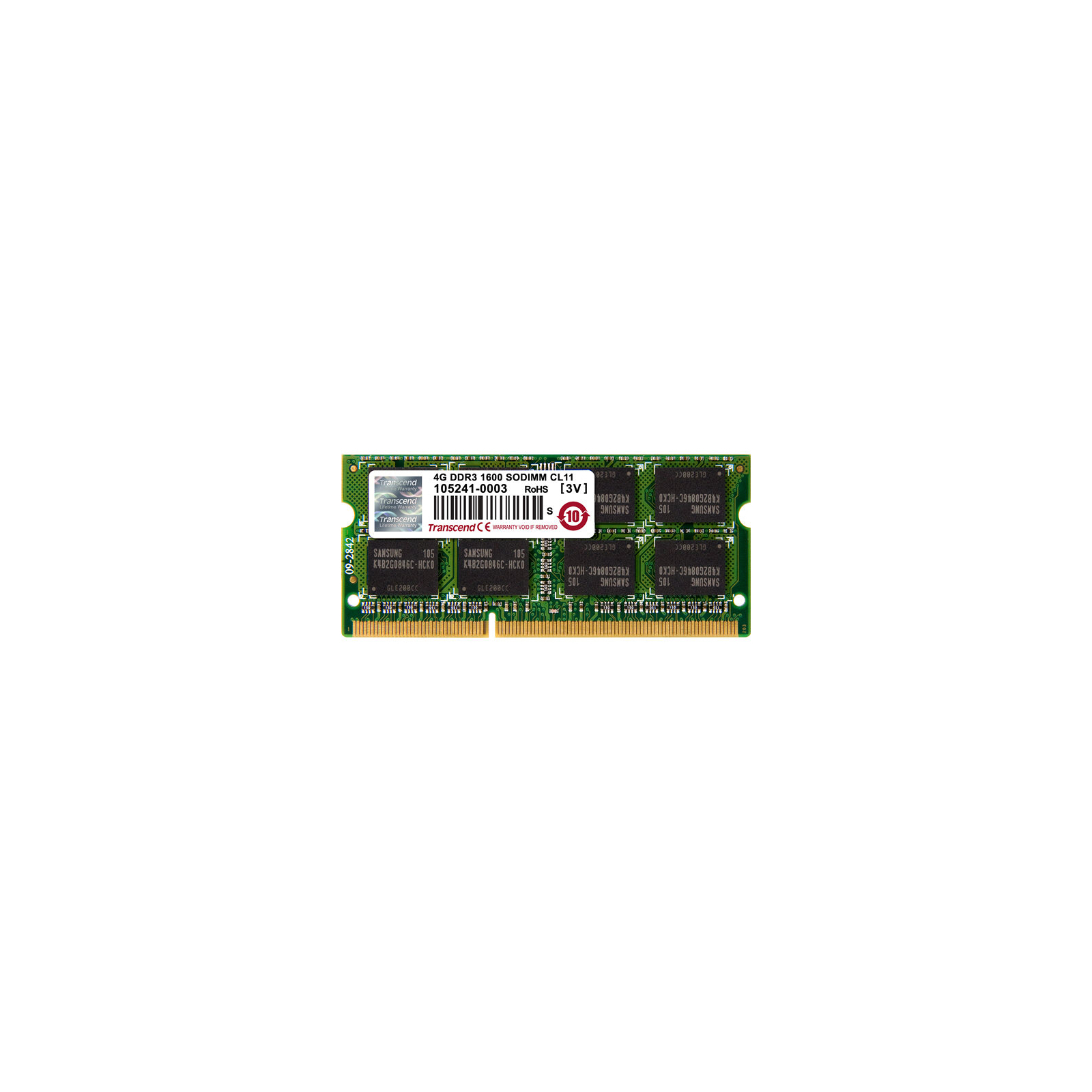 Модуль памяти для ноутбука SoDIMM DDR3 4GB 1600 MHz Transcend (TS512MSK64V6H)