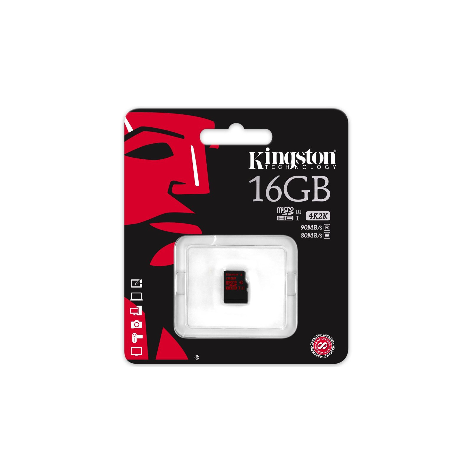 Карта пам'яті Kingston 16GB microSD class 10 UHS| U3 (SDCA3/16GBSP) зображення 3