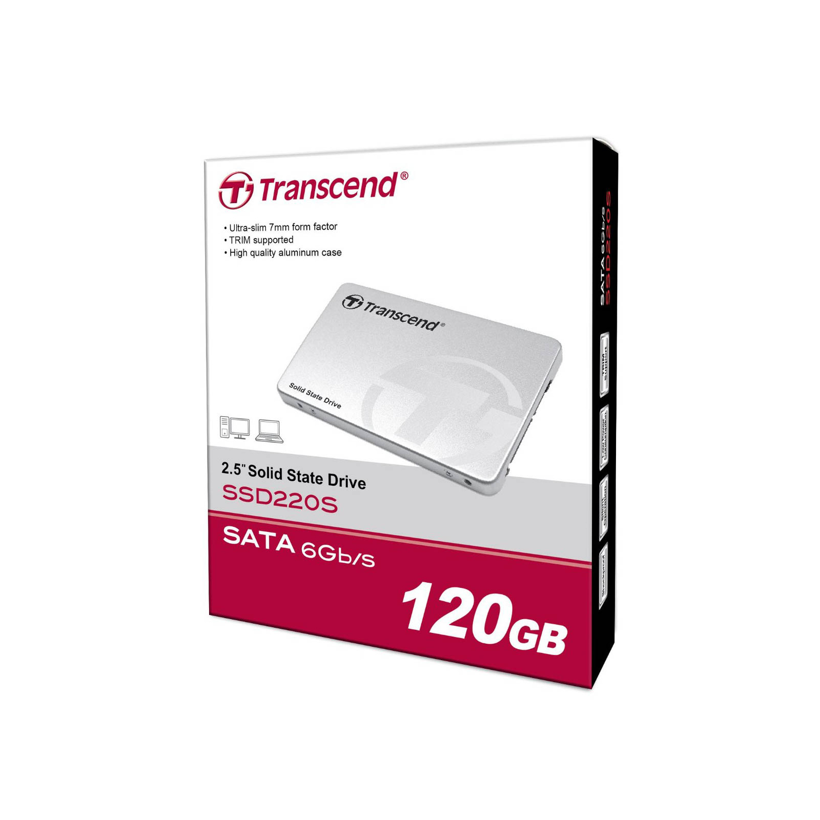 Накопитель SSD 2.5" 120GB Transcend (TS120GSSD220S) изображение 5