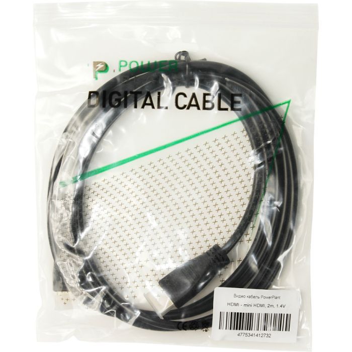 Кабель мультимедийный HDMI A to HDMI C (mini), 2.0m PowerPlant (KD00AS1273) изображение 3