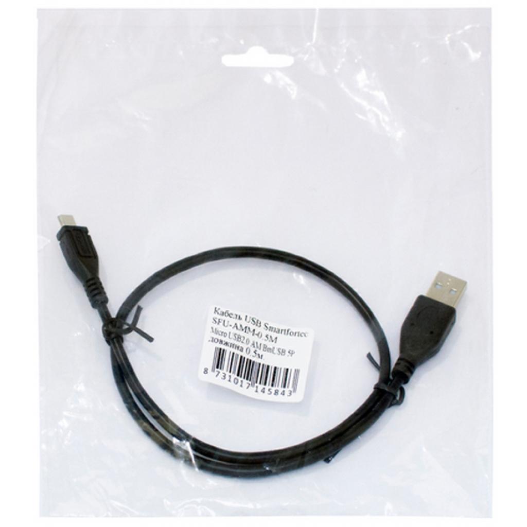 Дата кабель USB 2.0 AM to Micro 5P 0.5m Smartfortec (SFU-AMM-0.5M) изображение 3