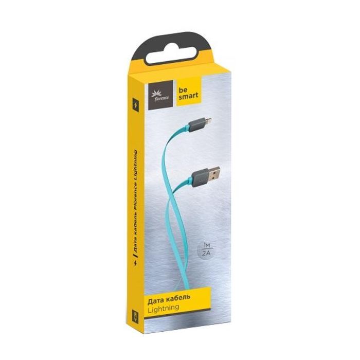 Дата кабель USB 2.0 AM to Lightning 1.0m Color Auqamarin Florence (FDC-L1-2A)