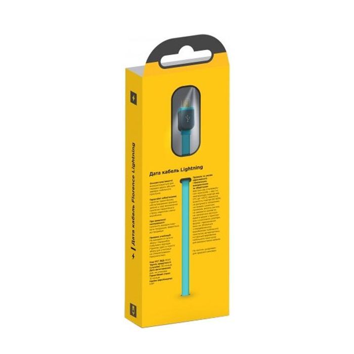 Дата кабель USB 2.0 AM to Lightning 1.0m Color Auqamarin Florence (FDC-L1-2A) изображение 2