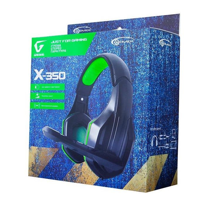 Навушники Gemix X-350 black-green зображення 5