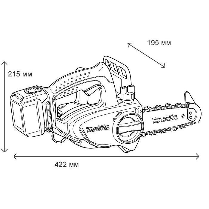 Ланцюгова пила Makita LXT, 115мм (без АКБ и БП) (DUC122Z/BUC122Z) зображення 3