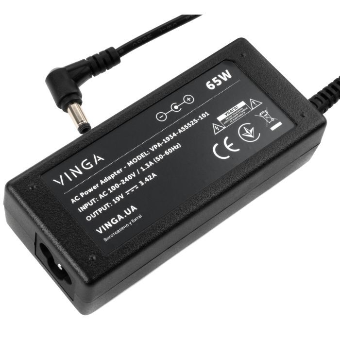 Блок питания к ноутбуку Vinga ASUS 65W 19V 3,42A 5.5*2.5 (VPA-1934-AS5525-101) изображение 3