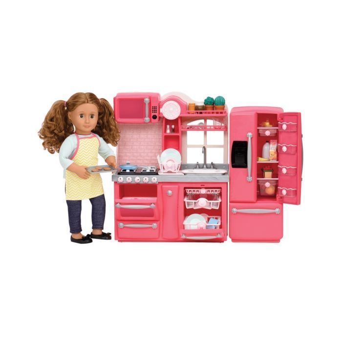Игровой набор Our Generation Кухня для гурманов, 94 аксессуара розовая (BD37365Z) изображение 4