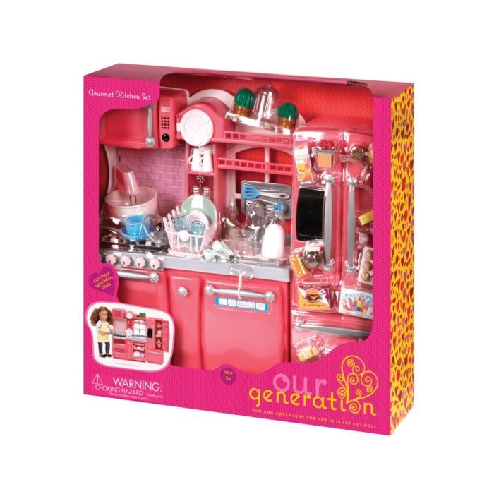 Игровой набор Our Generation Кухня для гурманов, 94 аксессуара розовая (BD37365Z) изображение 5