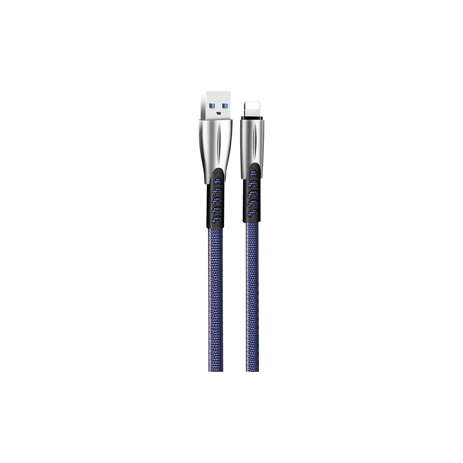 Дата кабель USB 2.0 AM to Lightning 1.0m zinc alloy blue ColorWay (CW-CBUL010-BL) изображение 2