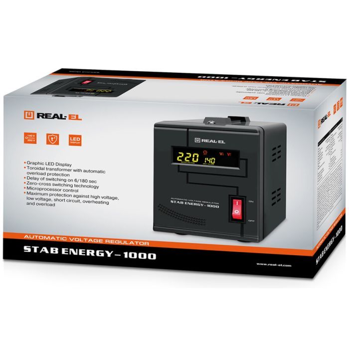 Стабілізатор REAL-EL STAB ENERGY-1000 (EL122400012) зображення 7