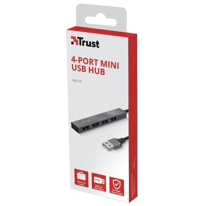 Концентратор Trust Halyx Aluminium 4-Port Mini USB Hub (23786_TRUST) зображення 11