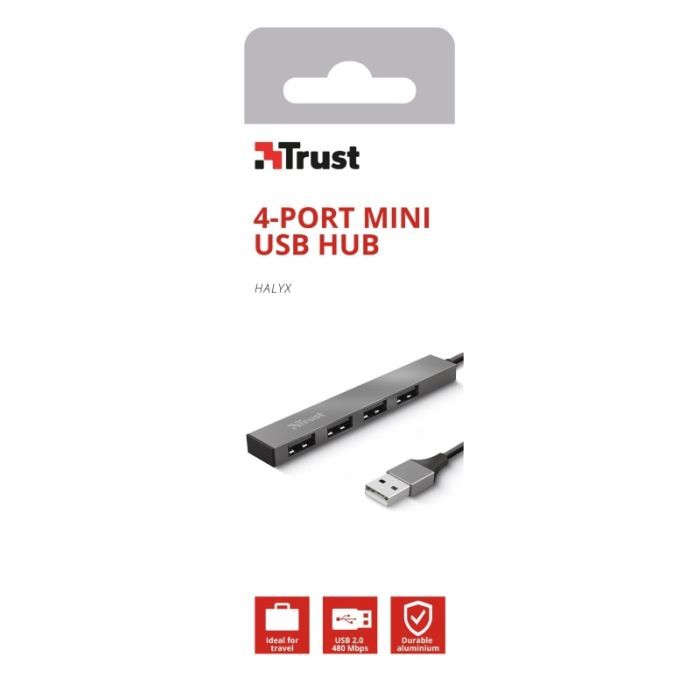 Концентратор Trust Halyx Aluminium 4-Port Mini USB Hub (23786_TRUST) зображення 12