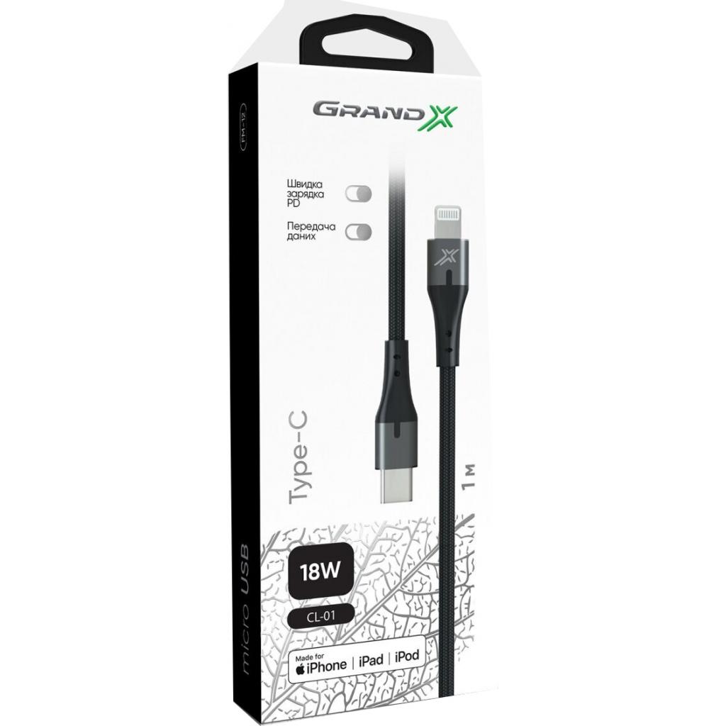 Дата кабель USB-C to Lightning 1.0m PD MFI Grand-X (CL-01) изображение 3