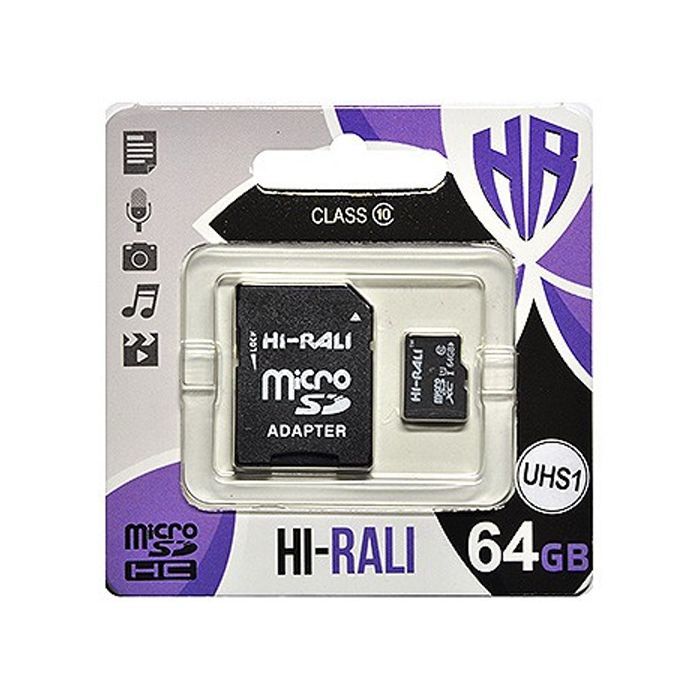 Карта памяти Hi-Rali 64GB microSDXC class 10 UHS-I (HI-64GBSDCL10-01)