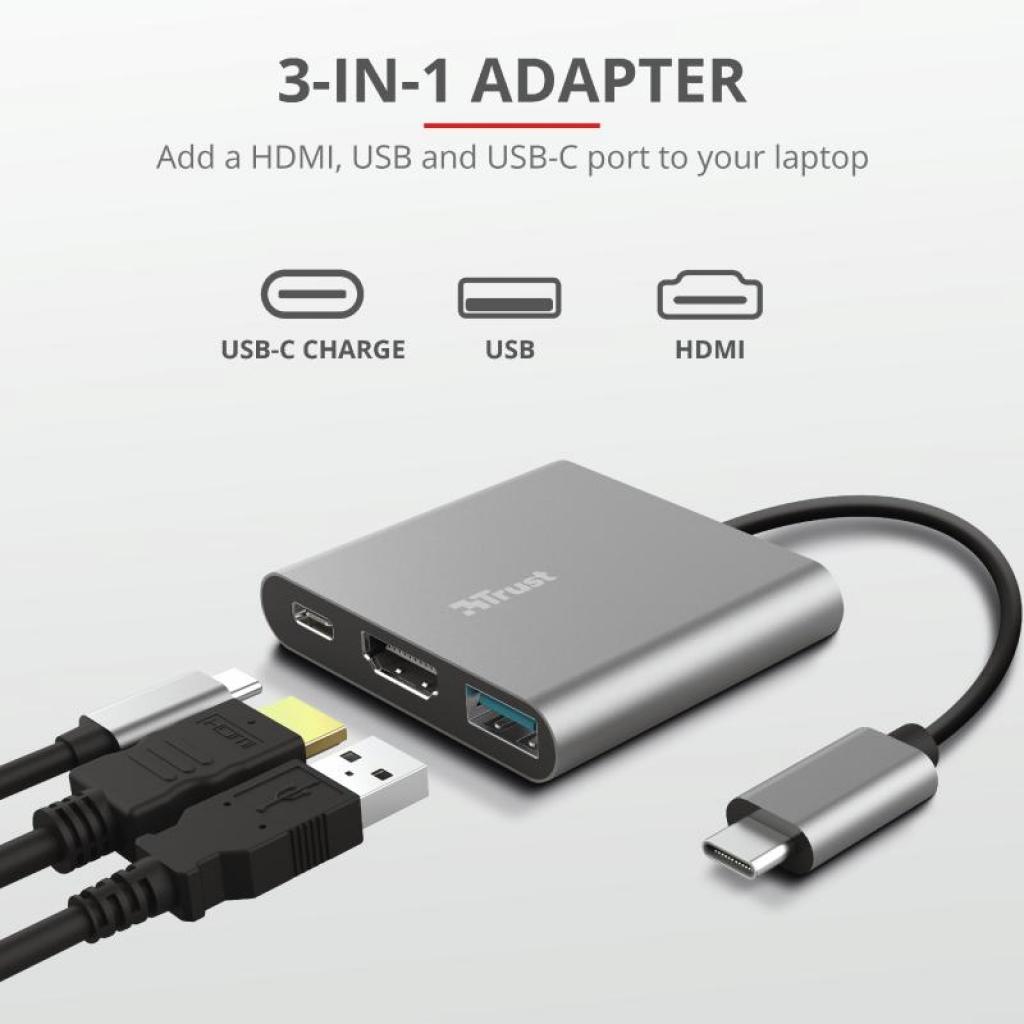Концентратор Trust Dalyx 3-in-1 Multiport USB-C (23772) зображення 8