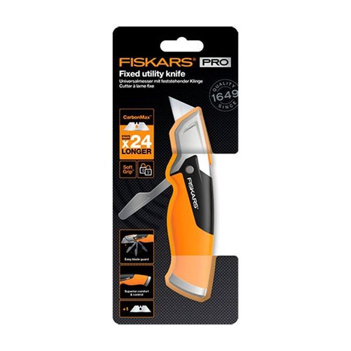 Ніж монтажний Fiskars CarbonMax Fixed Utility Knife (1027222) зображення 3