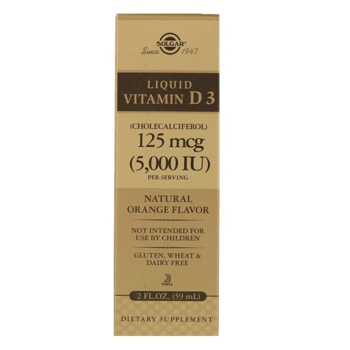 Витамин Solgar Витамин D3, Liquid Vitamin D3, 5000 Ме, 59 мл. (апельсиновы (SOL-32048) изображение 2