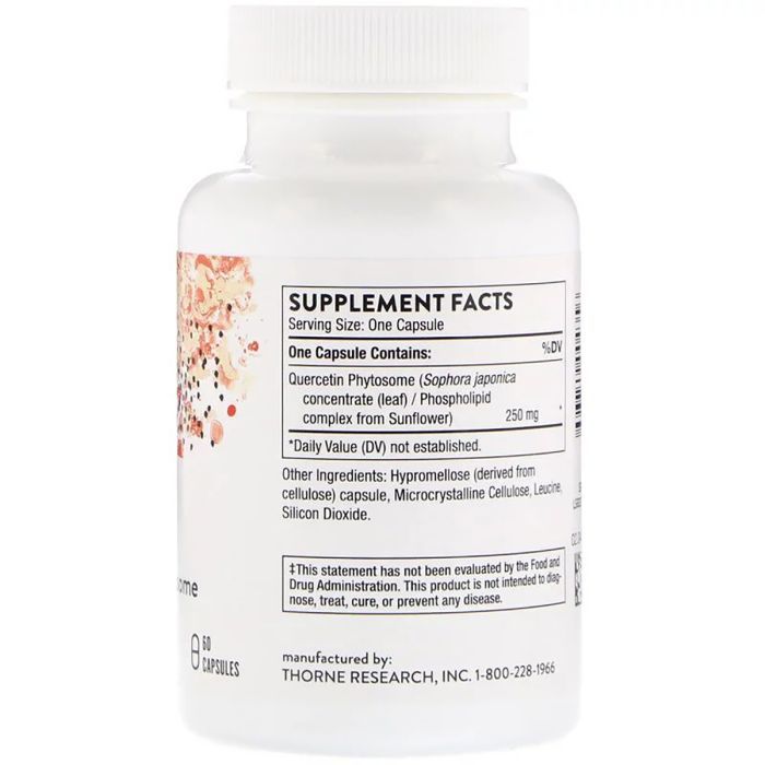 Травы Thorne Research Кверцетин Фитосомы, Quercetin Phytosome, 60 капсул (THR-00435) изображение 2