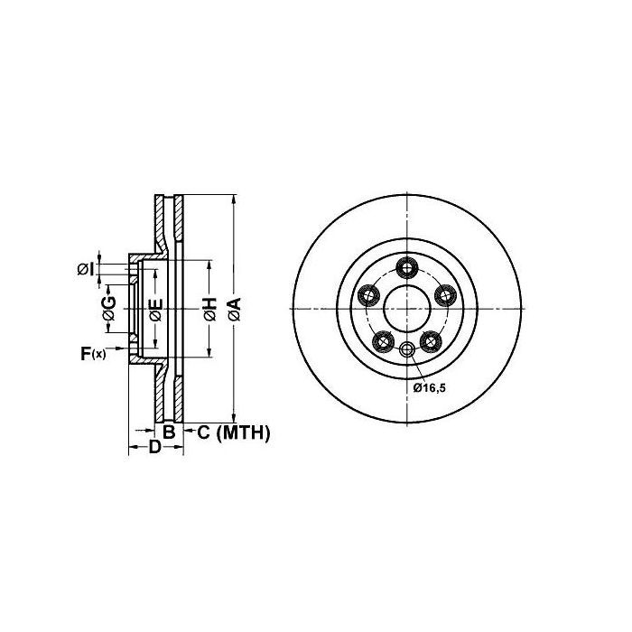 Гальмівний диск ATE 24-0136-0124-1-02 зображення 3