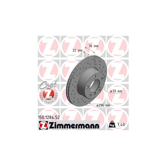 Тормозной диск ZIMMERMANN 150.1284.52