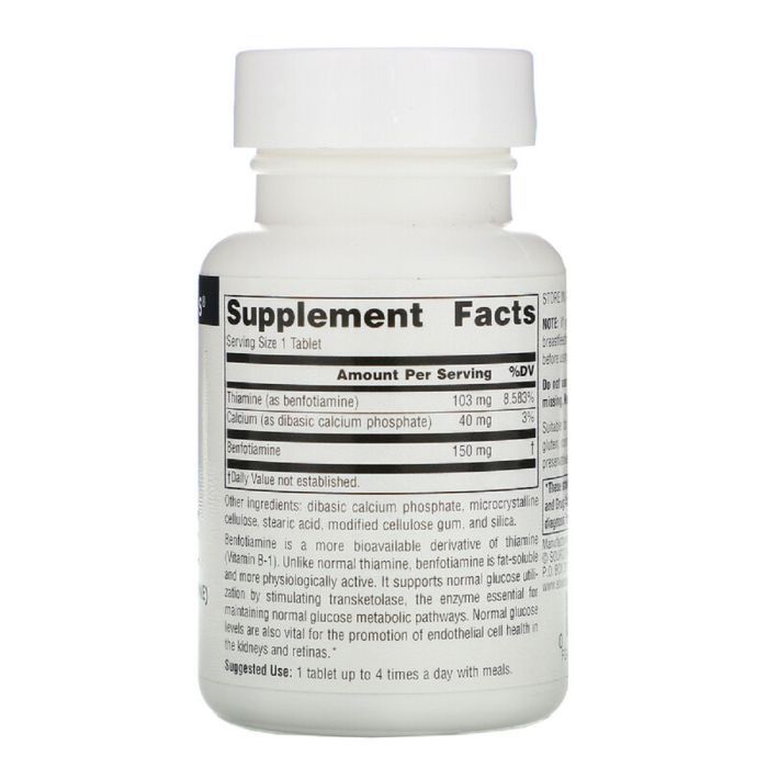 Витаминно-минеральный комплекс Source Naturals Бенфотиамин, 150 мг, Benfotiamine, 60 таблеток (SN1906) изображение 2