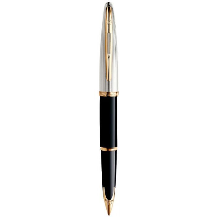 Ручка пір'яна Waterman CARENE Deluxe Black/silver  FP F (11 200)