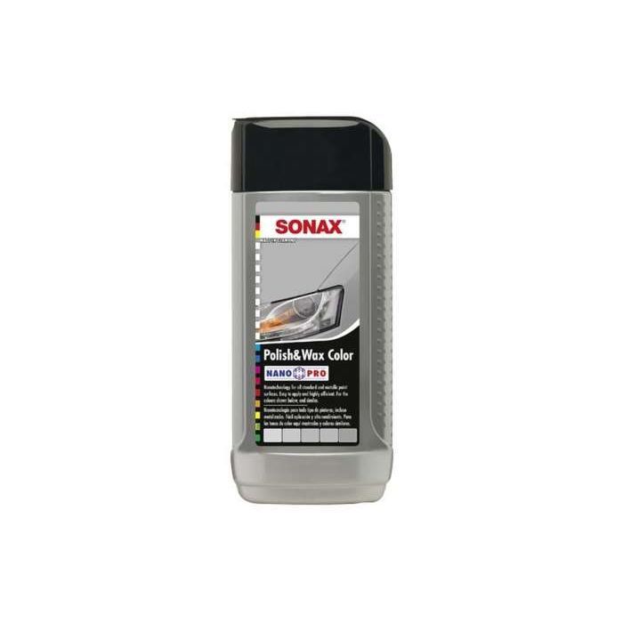 Автополіроль Sonax з воском кольоровий сірий (250мл) NanoPro (296341)