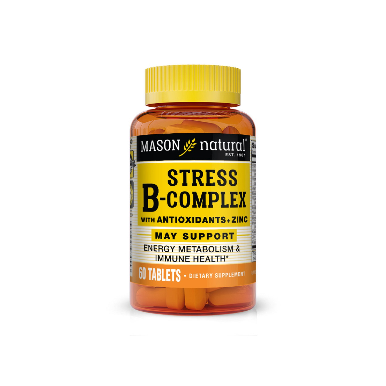 Витаминно-минеральный комплекс Mason Natural B-комплекс от стресса с антиоксидантами и цинком, Stress B-C (MAV07455)