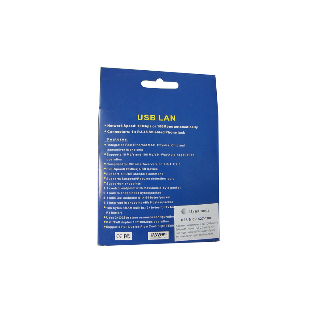 Перехідник USB To RJ45 Lan Ethernet Dynamode (USB-NIC-1427-100) зображення 4