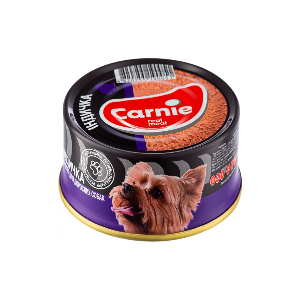 Консервы для собак Carnie Dog мясной паштет с индейкой 90 г (4820255190532)