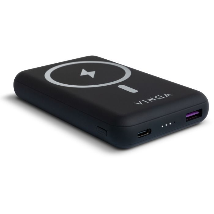 Батарея універсальна Vinga 10000 mAh Wireless Magnetic QC+PD (VPBAMS10BK) зображення 2