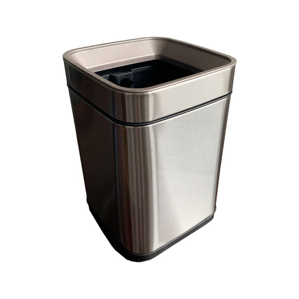 Контейнер для мусора JAH квадратный без крышки с вн. ведром серебряный металлик 8 л (6332) изображение 2
