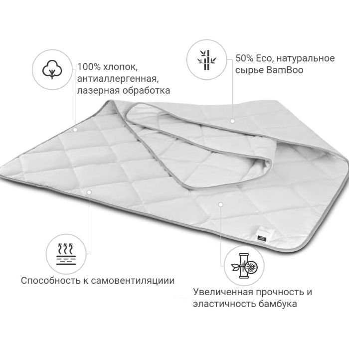Ковдра MirSon бамбукове Bamboo Royal Pearl 0404 літо 155х215 см (2200000036490) зображення 2