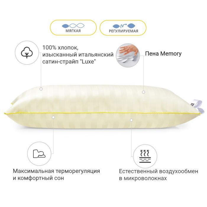 Подушка MirSon 1483 Carmela Hand Made memory effekt Мягкая 40х60 см (2200001539600) изображение 2