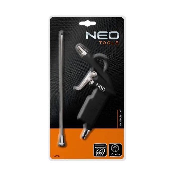 Пістолет для продувки Neo Tools алюміній, подовжене сопло 220 мм, 12 Бар (14-712) зображення 3