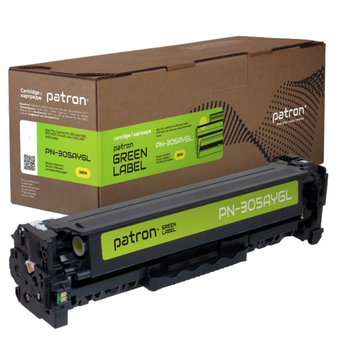 Картридж Patron HP 305A (CE412A) yellow Green Label (PN-305AYGL)