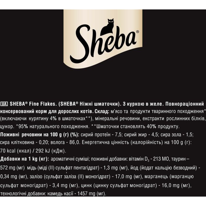 Вологий корм для кішок Sheba cij POU з куркою в желе 85 г (4770608257224) зображення 4