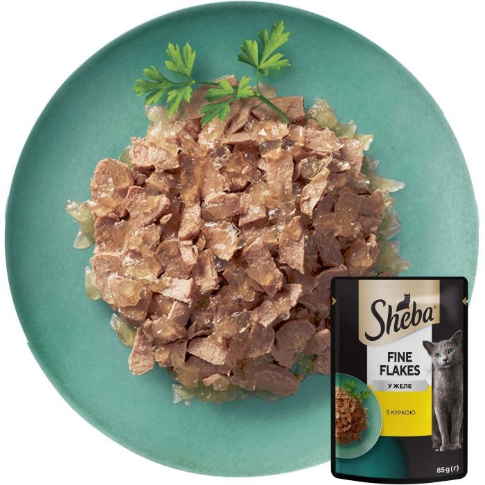 Вологий корм для кішок Sheba cij POU з куркою в желе 85 г (4770608257224) зображення 8