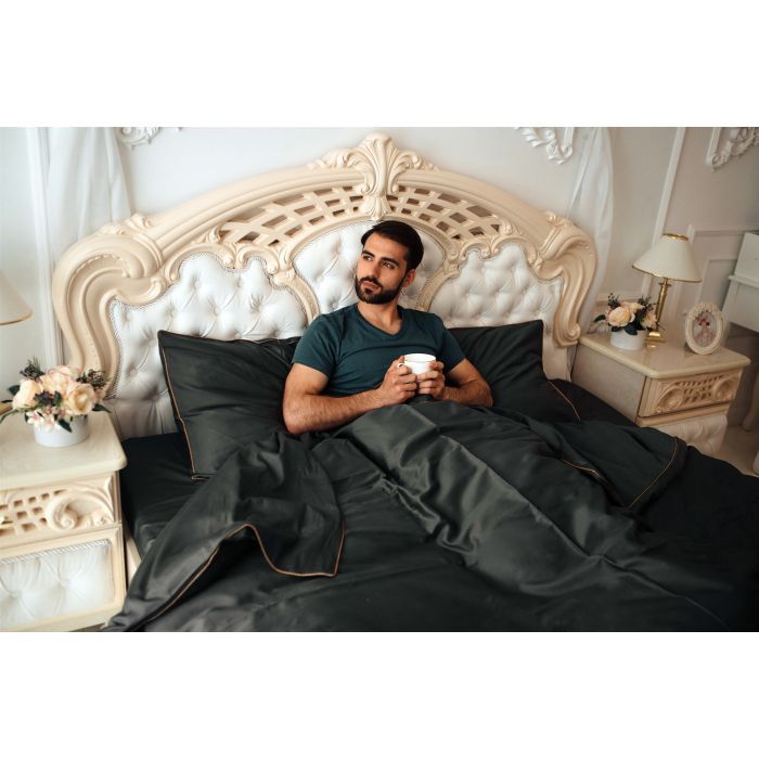 Постельное белье MirSon Сатин Premium Corner Iron grey 143x210x2 (2200001484511) изображение 6