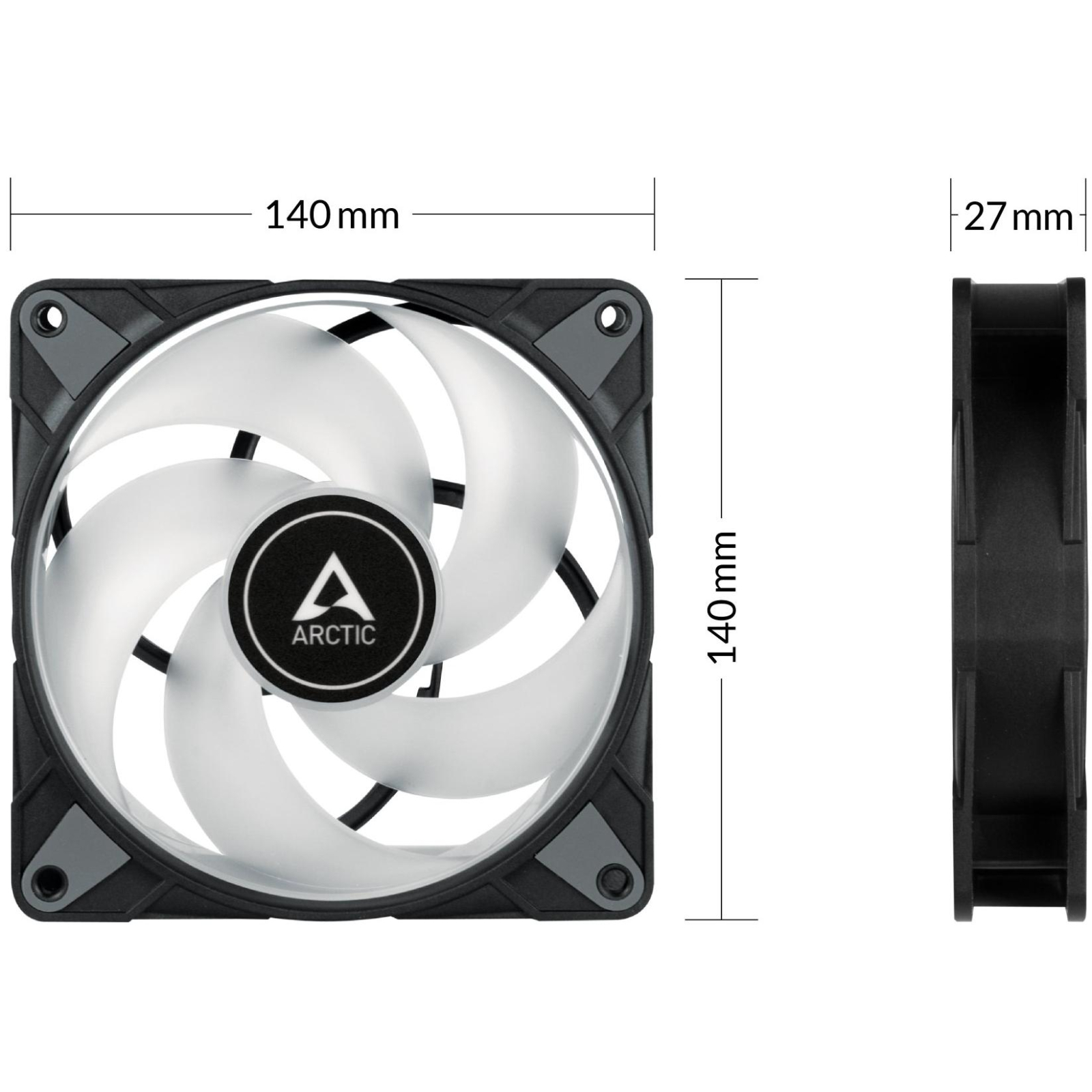 Кулер для корпуса Arctic P14 PWM PST A-RGB (3-fan pack ) (ACFAN00257A) изображение 4