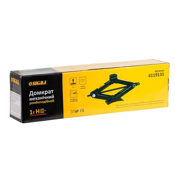 Домкрат Sigma механический ромбовидный 1т Н 105-350мм (6119131) изображение 5