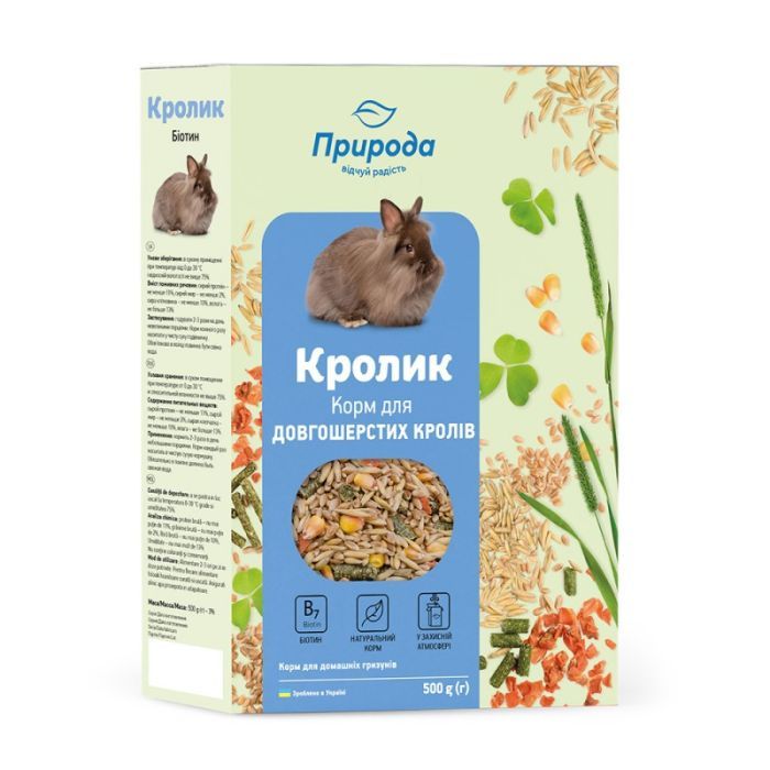 Корм для гризунів Природа «Кролик» + Біотин 500 г (4823082410743)