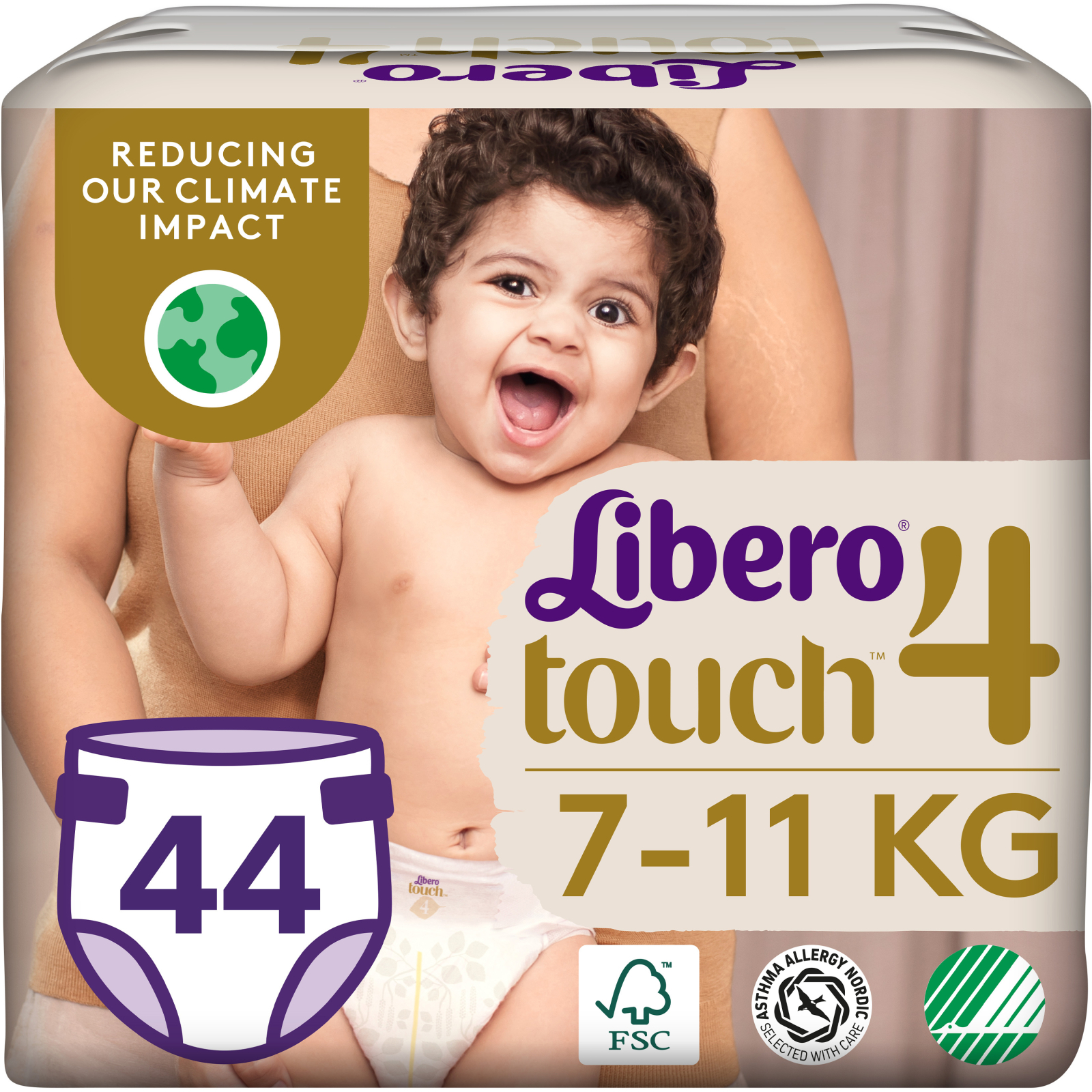 Подгузники Libero Touch Размер 4 (7-11 кг) 44 шт (7322541750217)