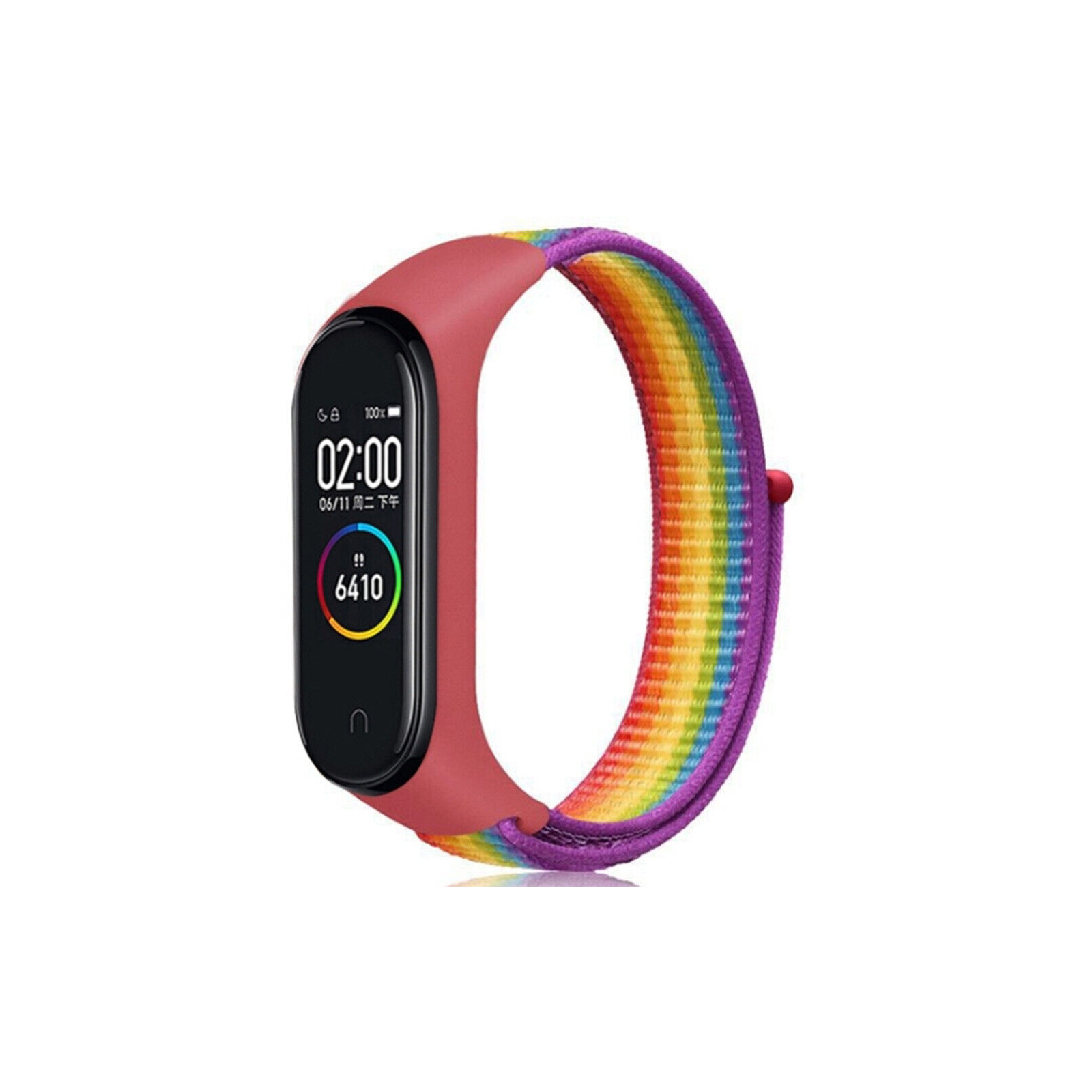 Ремешок для фитнес браслета BeCover Nylon Style для Xiaomi Mi Smart Band 7 Red-Rainbow (707669)
