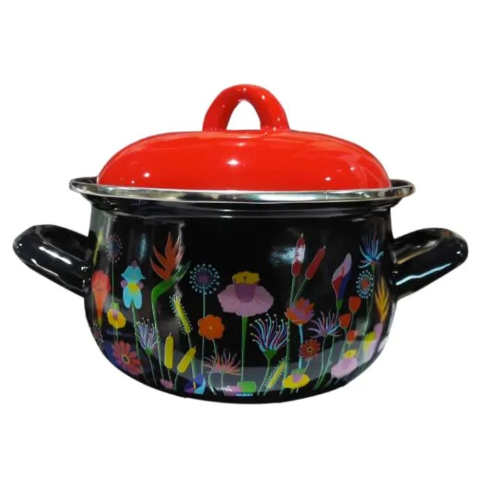 Кастрюля Gusto "Квіткова галявина" 16 см 2,1 л (GT-T-116-FM)