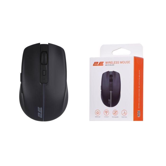 Мишка 2E MF270 Silent Rechargeable Wireless Black (2E-MF270WBK.) зображення 3